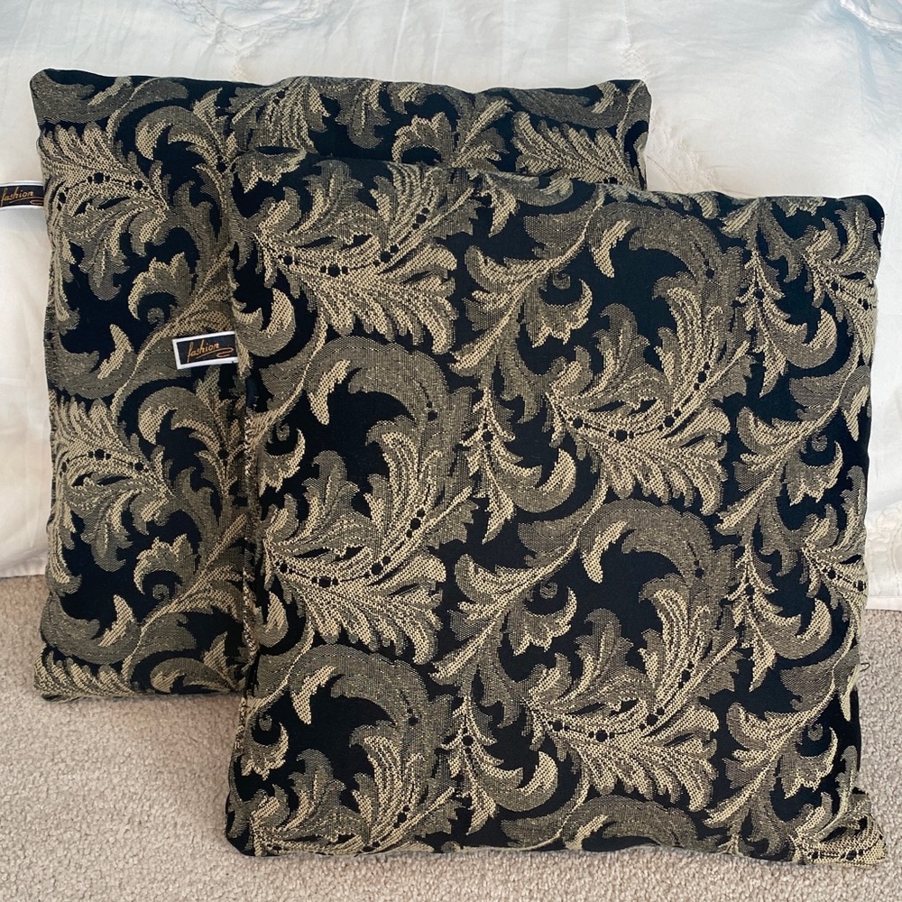 Pair of Black and beige Decorative Pillows